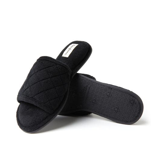 DEARFOAMS DEARFOAMS BEATRICE QUILTED MICROFIBER TERRY SHOWER SLIDE SLIPPER