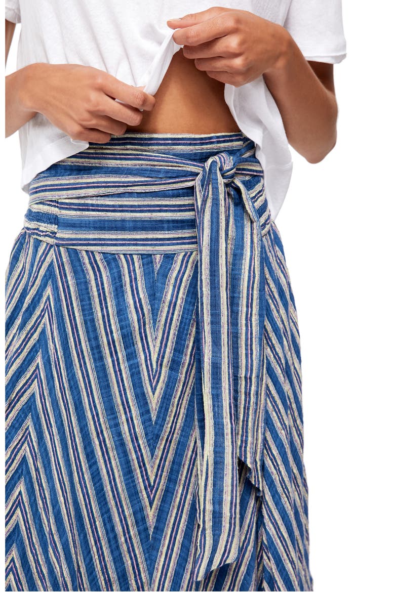 Giselle Chevron Asymmetrical Skirt, Alternate, color, NAVY COMBO
