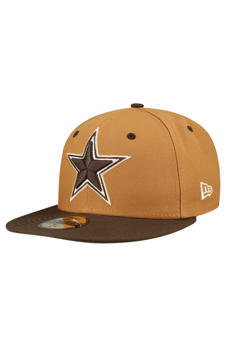 New Era Men's New Era  Light Brown/Dark Brown Dallas Cowboys Two-Tone Walnut 59FIFTY Fitted Hat, Main, color, Light Brown