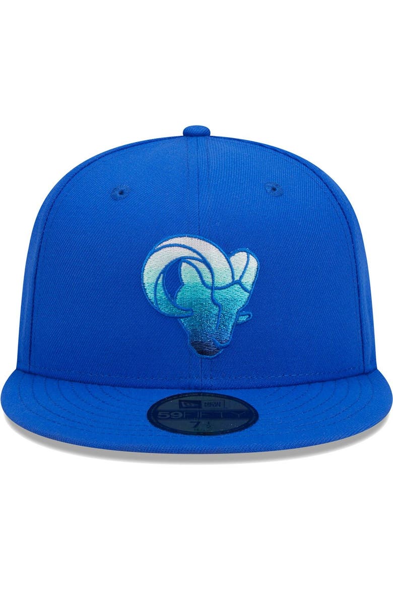 Men's New Era Royal Los Angeles Rams Gradient 59FIFTY Fitted Hat, Alternate, color, Royal