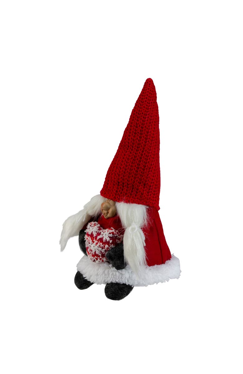 Northlight Smiling Woman Gnome with Heart Christmas Figure - 13.5", Alternate, color, 