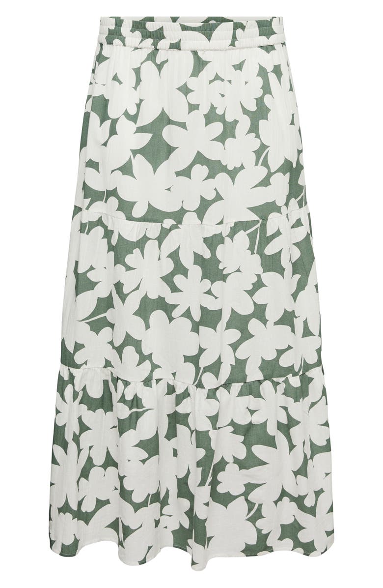 VERO MODA Floral Organic Cotton Maxi Skirt, Alternate, color, Laurel Wreath