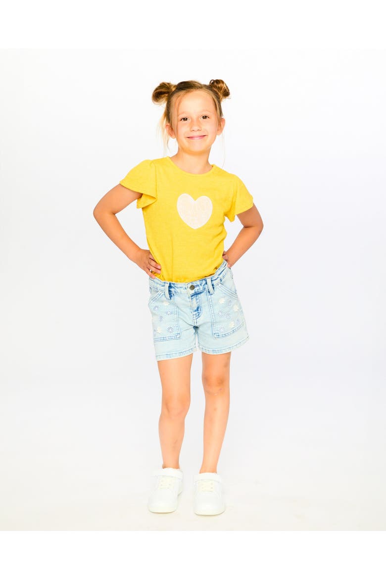 Crinkle Jersey Short Sleeve Top, Alternate, color, Yellow