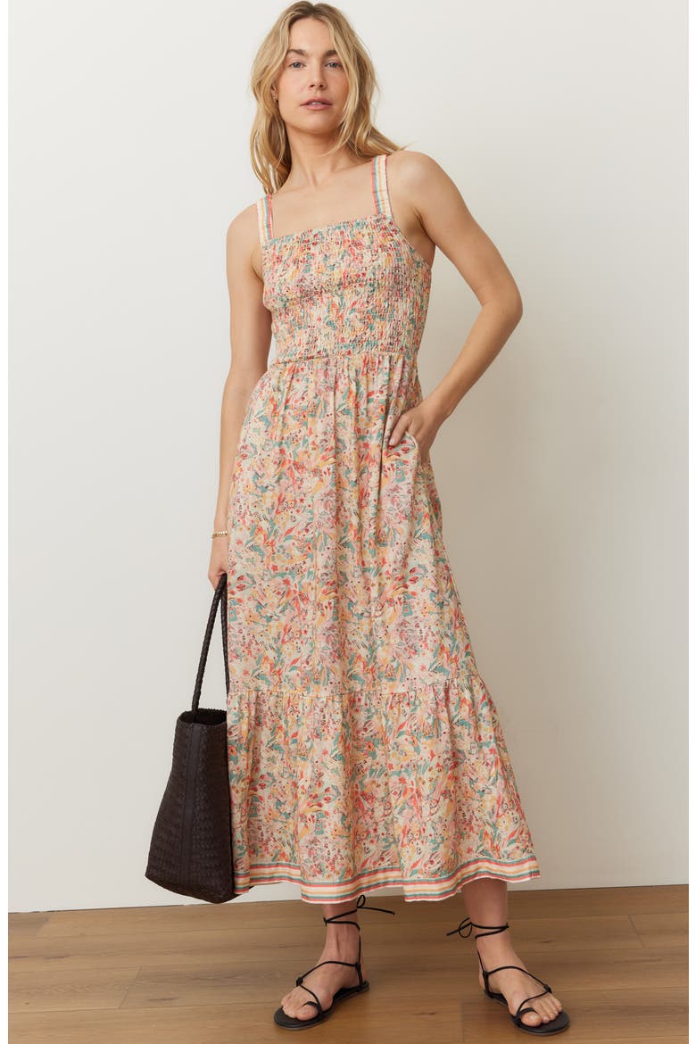 Selene Floral Smocked Tiered Maxi Sundress, Alternate, color, SUPERBLOO