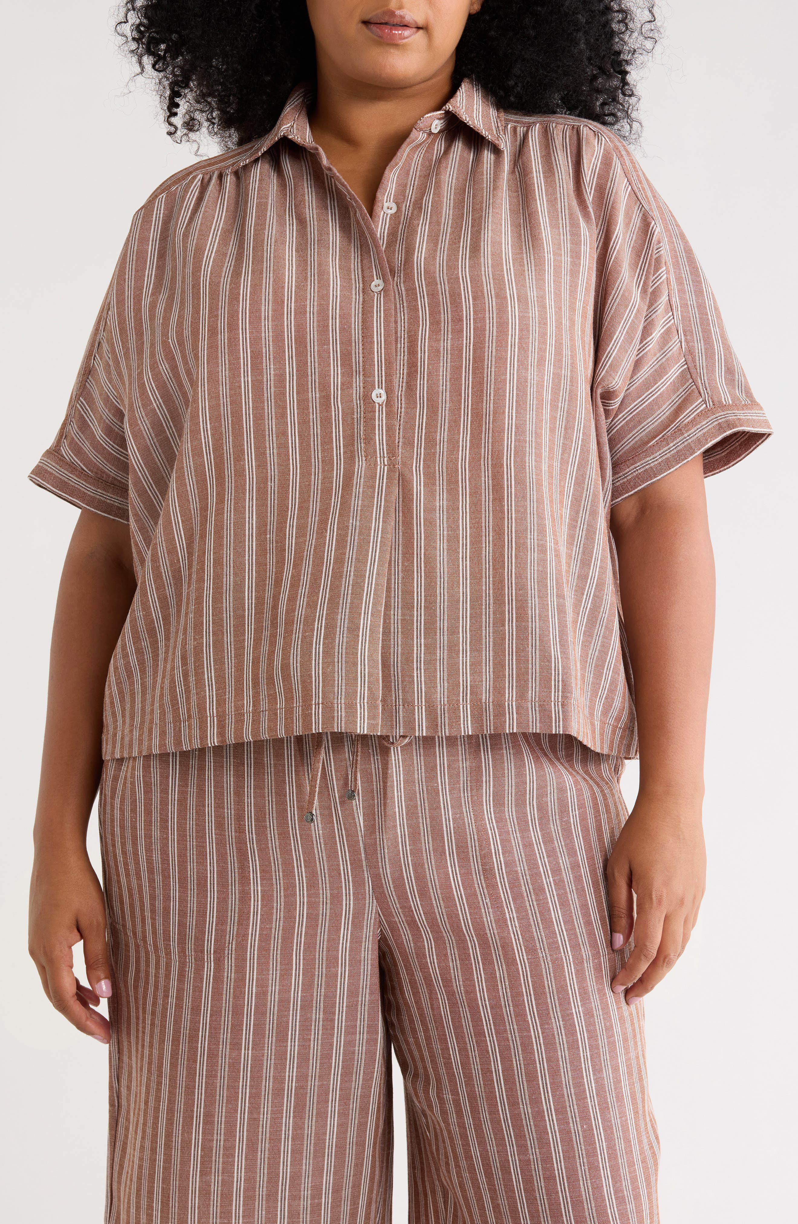 Textured Button-Up Shirt