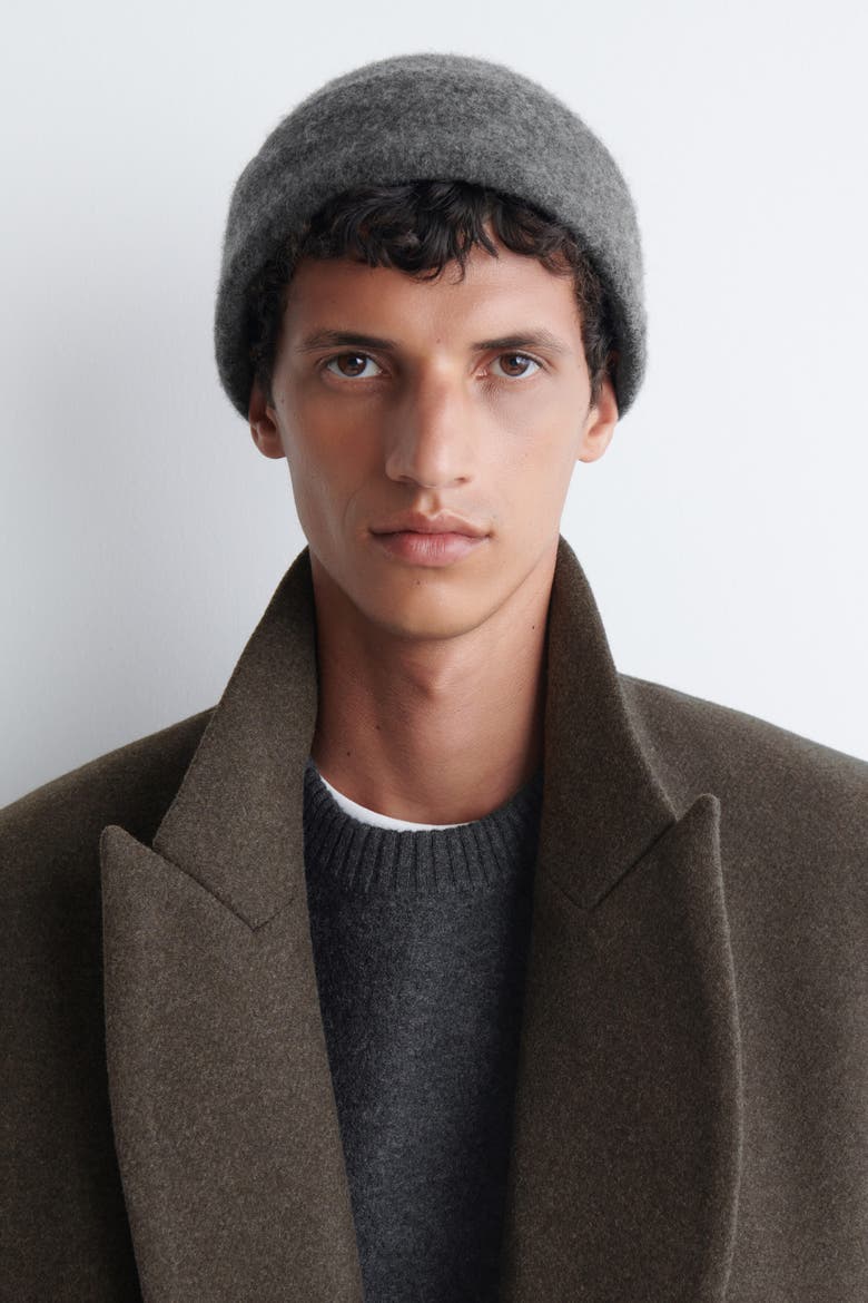 Felted Wool Beanie, Alternate, color, GRAY MÉLANGE