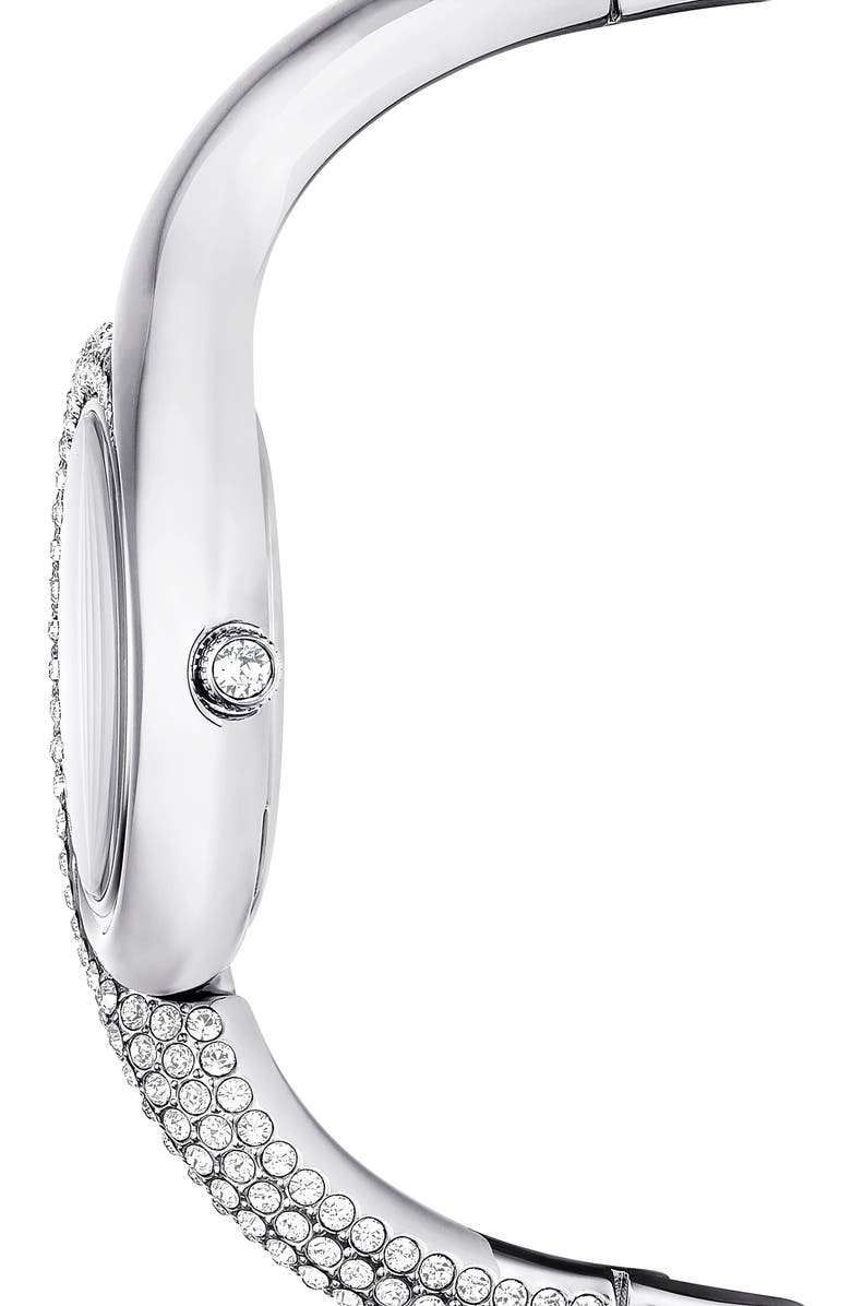 Swarovski Dextera Asymmetric Bracelet Watch, 29mm, Alternate, color, Silver