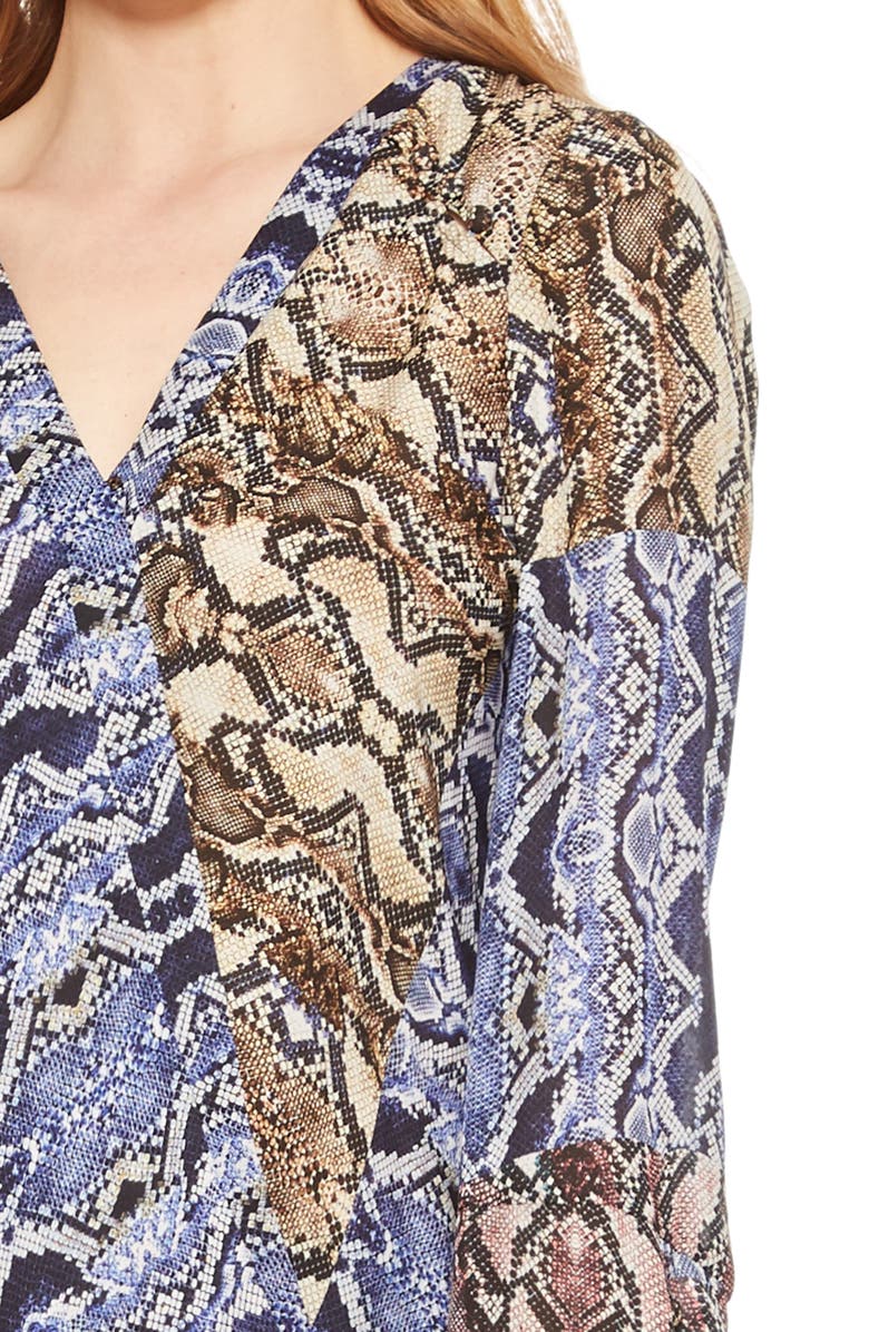 Parker Ximena Python Print Silk Georgette Blouse, Alternate, color, 
