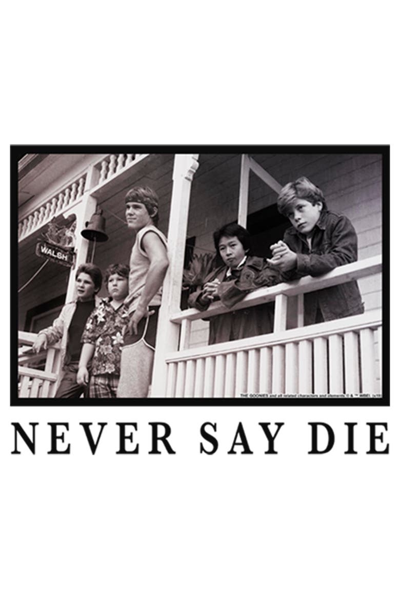 Men's The Goonies Never Say Die Photo Graphic T-Shirt, Alternate, color, White