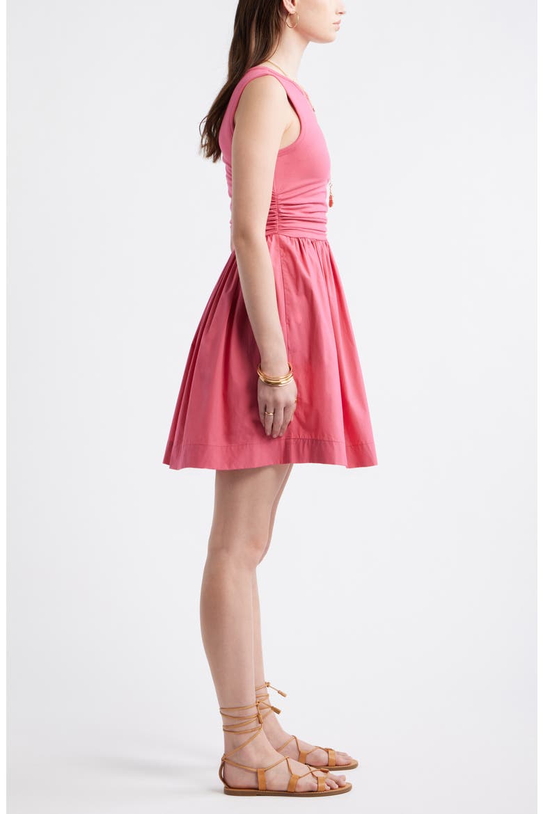 Cinched Knit Fit & Flare Dress, Alternate, color, PINK CARMINE