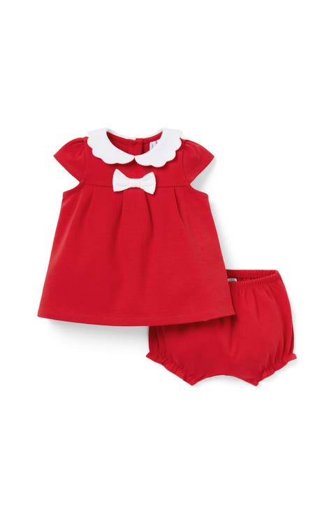 Baby Scalloped Collar Ponte Matching Set (Infant)