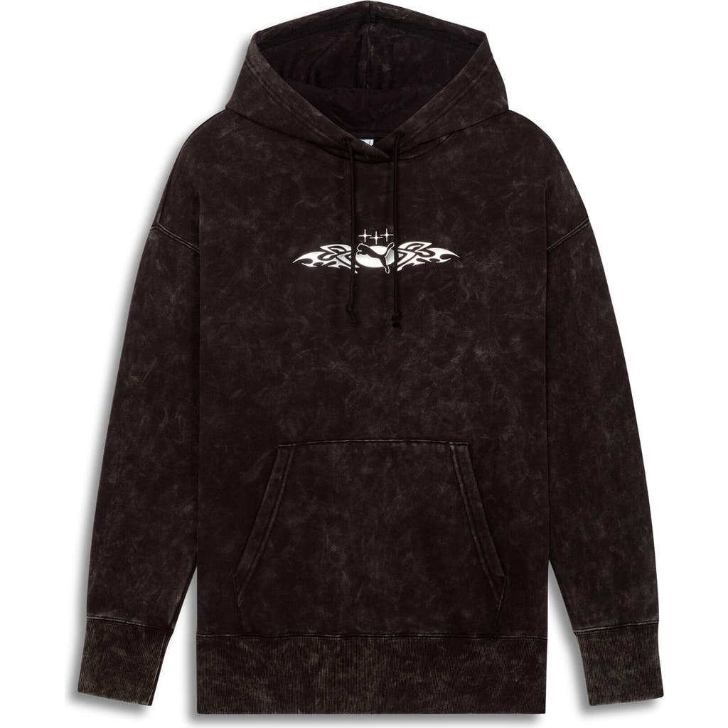 Puma Tech-x Relaxed Graphic Hoodie In Brown