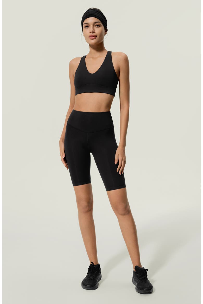 Women's Silk Contour Second Skin Biker Shorts, Alternate, color, Black