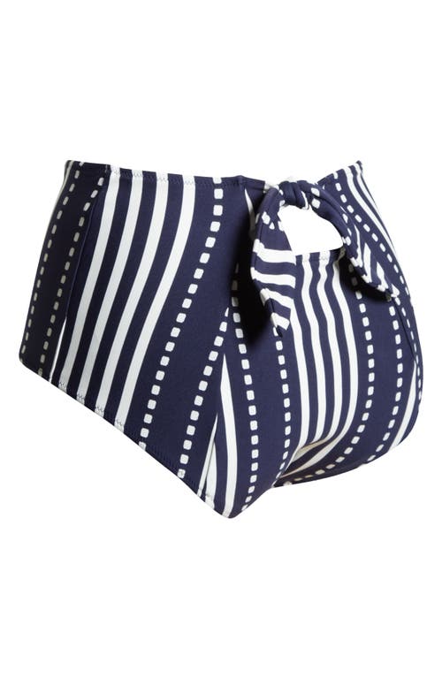 Lemlem Elsi High Waist Bikini Bottoms In Eshe Navy
