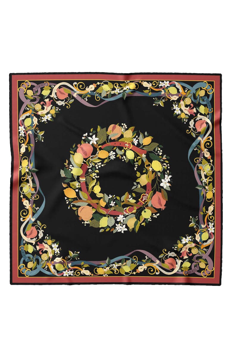Elizabetta Anthea - Hand Rolled Silk Foulard for Women, Alternate, color, Black