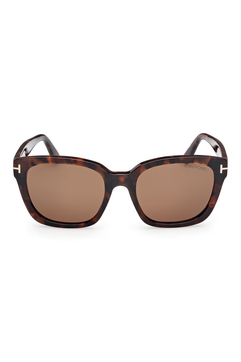Haylay 53mm Square Sunglasses, Main, color, SHINY DARK HAVANA ECO