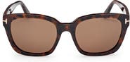 TOM FORD Haylay 53mm Square Sunglasses