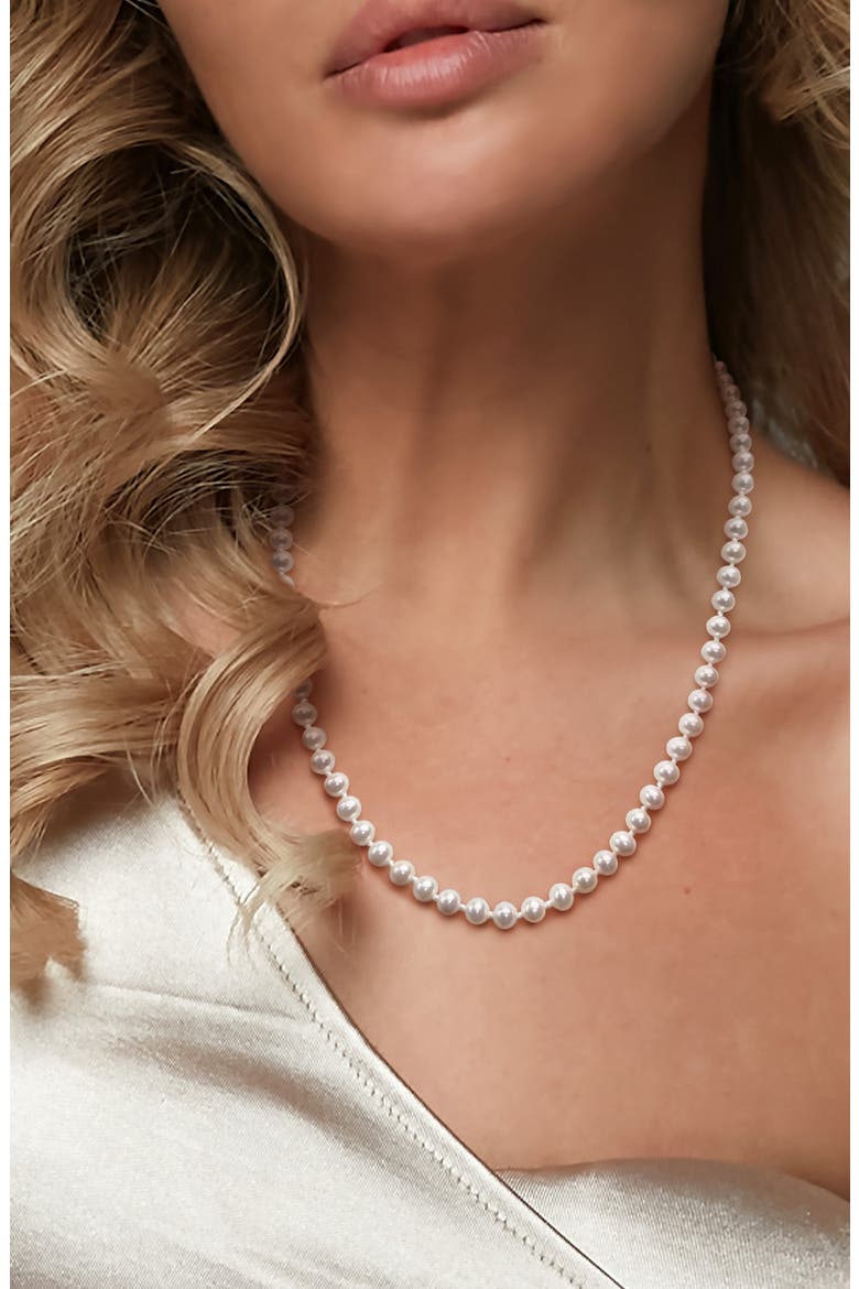 Cultured Pearl Necklace, 5–5.5mm, Alternate, color, WHITE
