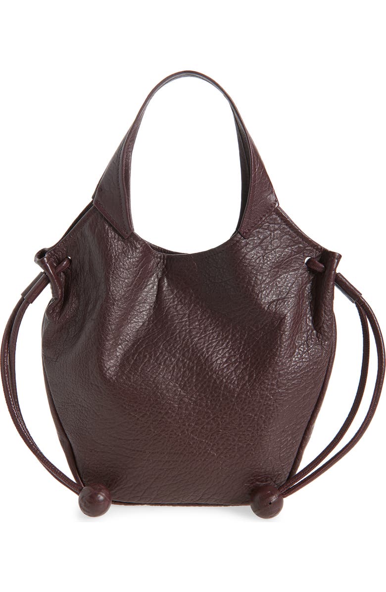 Marni Small Trunkaroo Leather Tote, Main, color, Cherry