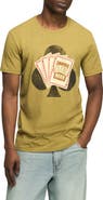 Lucky Brand Ace of Clubs Beer Cotton Blend Graphic T-Shirt