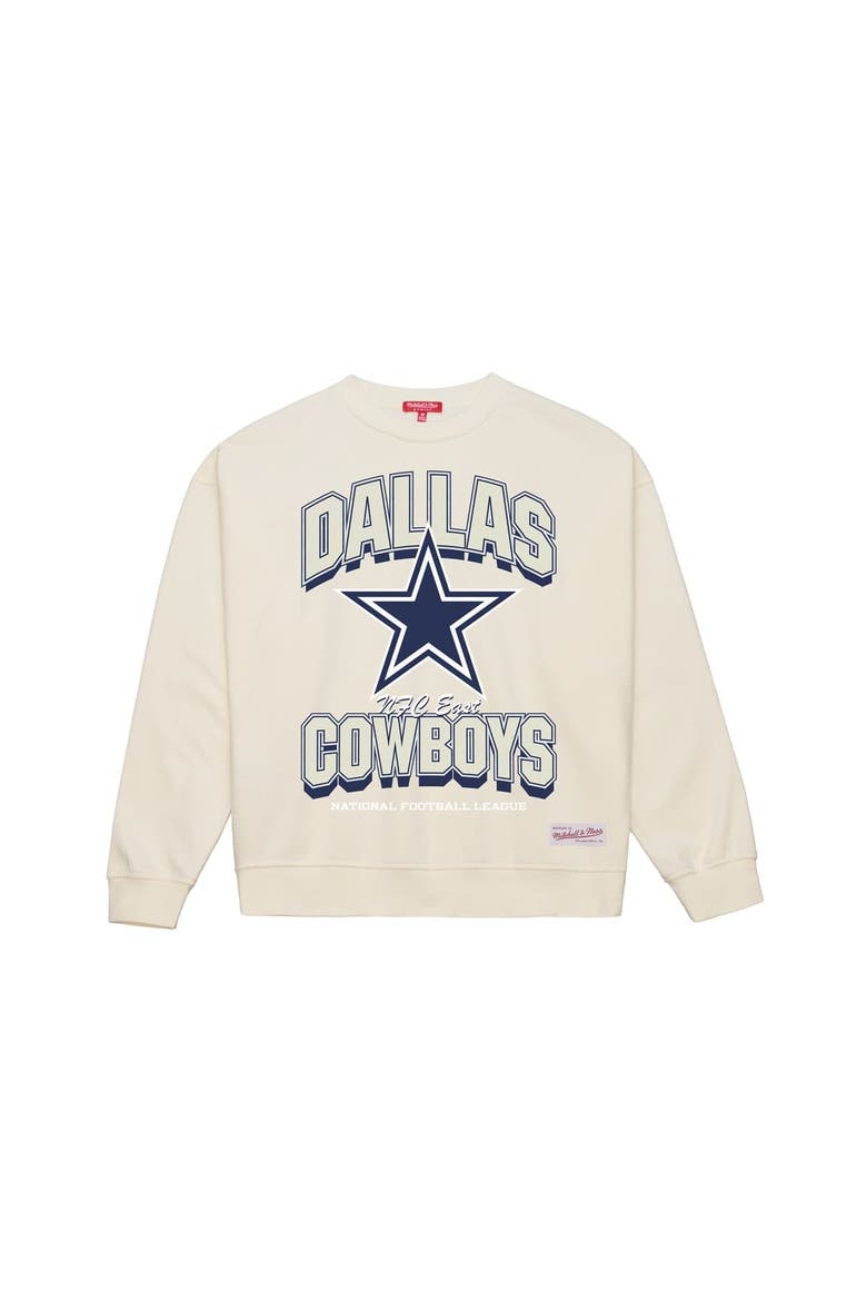 Women's  Mitchell & Ness  Cream Dallas Cowboys Tonal Arch Sweatshirt, Main, color, Cream