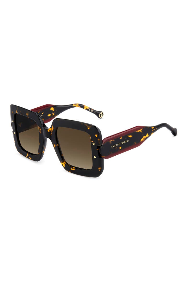 50mm Square Sunglasses, Alternate, color, HAVANA/ BROWN