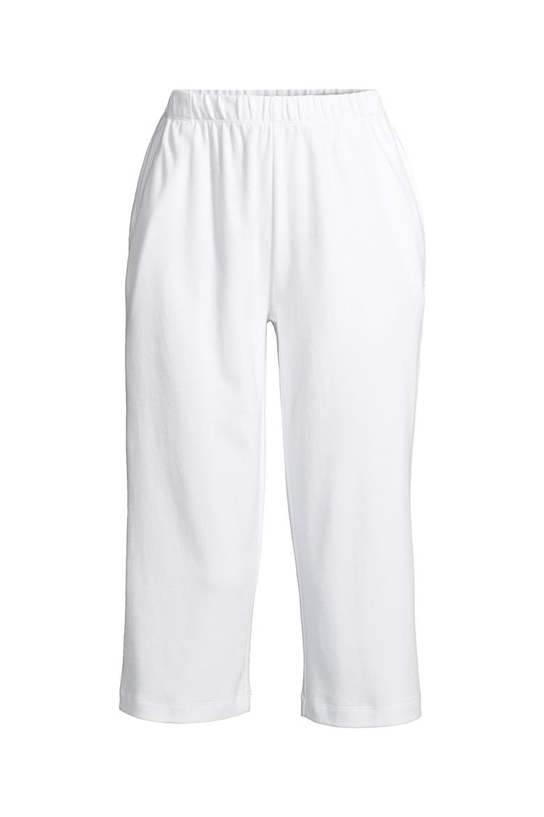 Sport Knit High Rise Elastic Waist Capri Pants, Alternate, color, White