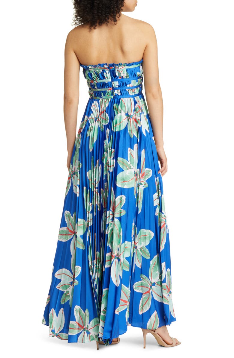 Hutch Sabina Floral Tiered Plissé Gown, Alternate, color, 