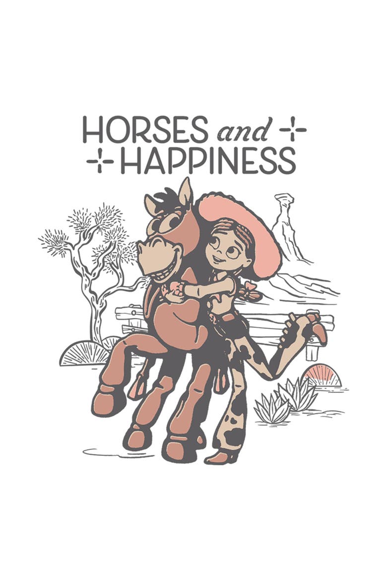 Boy's Toy Story 5 Horses And Happiness  Graphic T-Shirt, Alternate, color, White