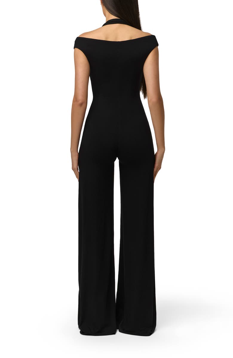 Naked Wardrobe Smooth Wide Leg Jumpsuit, Alternate, color, Black
