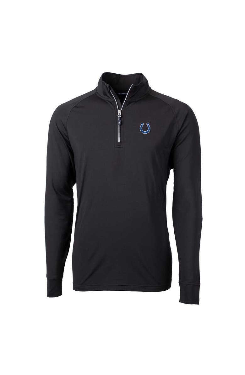Cutter & Buck Men's Cutter & Buck Black Indianapolis Colts Big & Tall Adapt Eco Knit Quarter-Zip Pullover Jacket, Main, color, 