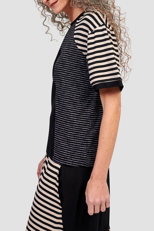 ALEMBIKA ALEMBIKA SPHERE PATCHWORK DESIGN CREW NECK TEE