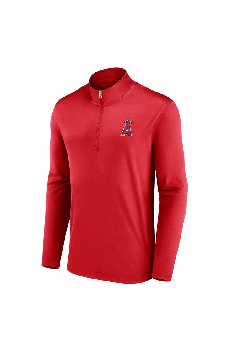 FANATICS Men's Fanatics Branded Red Los Angeles Angels Underdog Mindset Quarter-Zip Jacket, Alternate, color, 