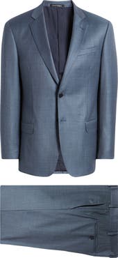 Emporio Armani G-Line Blue Mélange Wool Suit