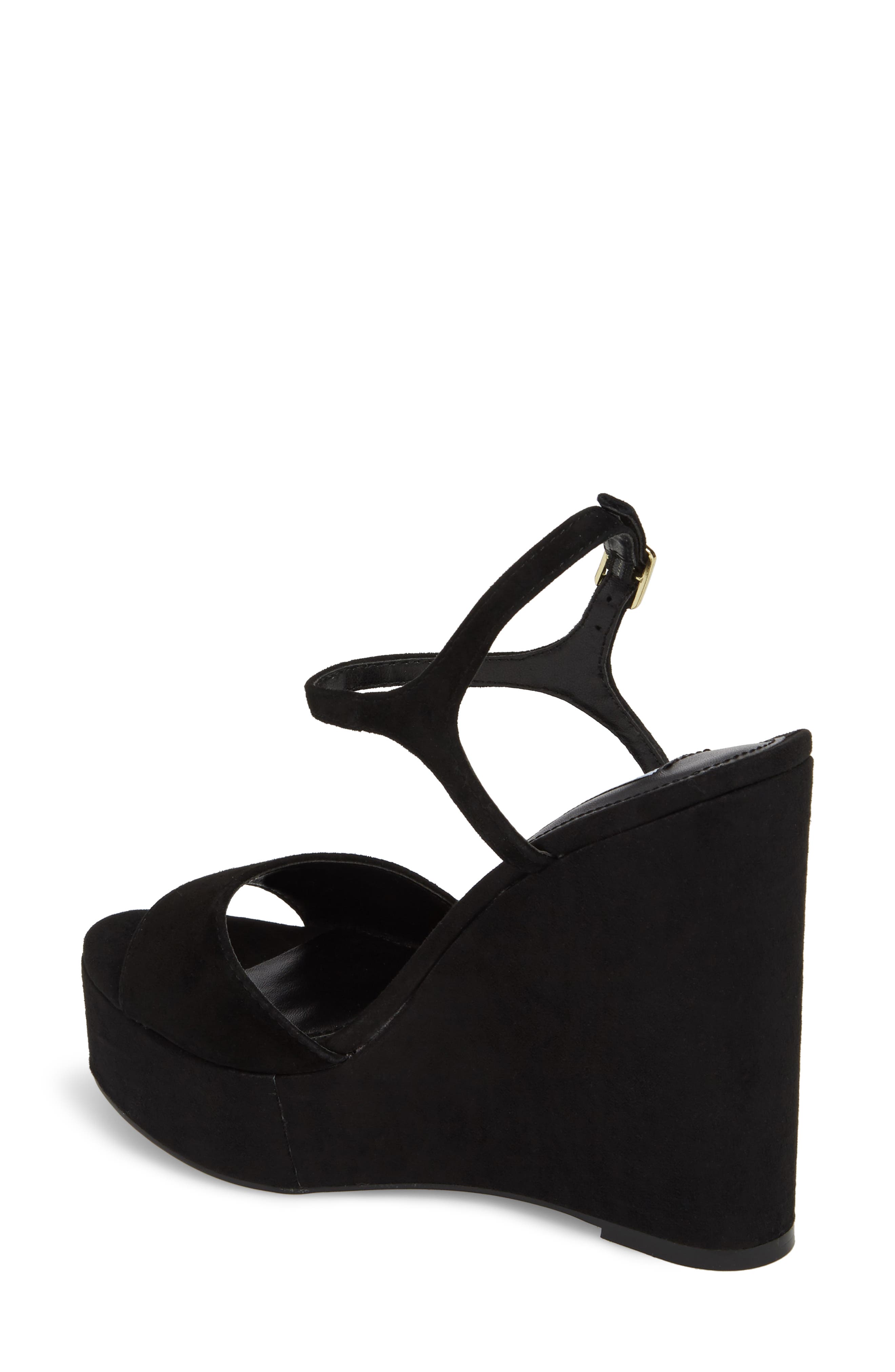 Truce Wedge Sandal, Alternate, color, BLACK SUEDE
