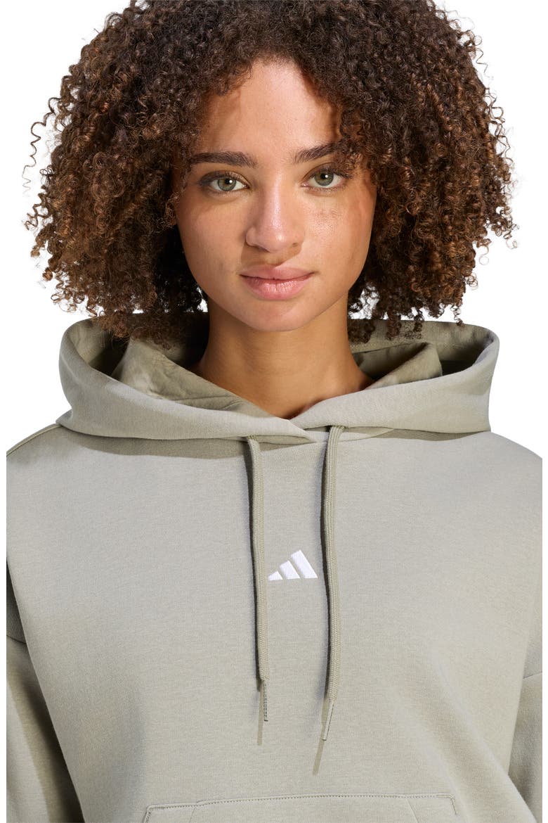 Fleece Hoodie, Alternate, color, SILVER PEBBLE/ WHITE