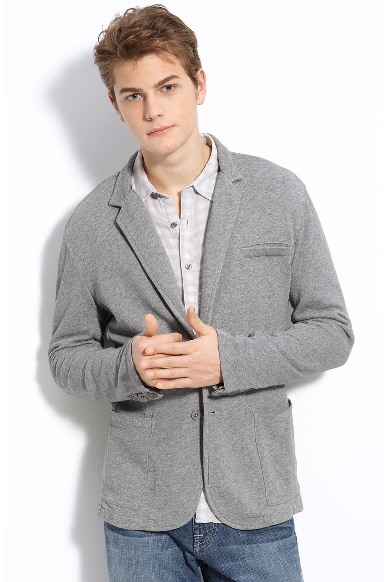 Trim Fit French Terry Blazer, Main, color, HEATHER GREY