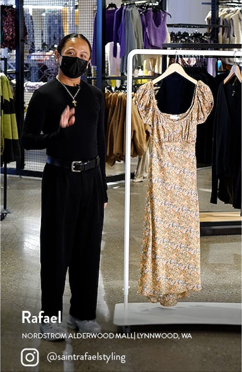 Floral Satin Midi Dress, sales video thumbnail