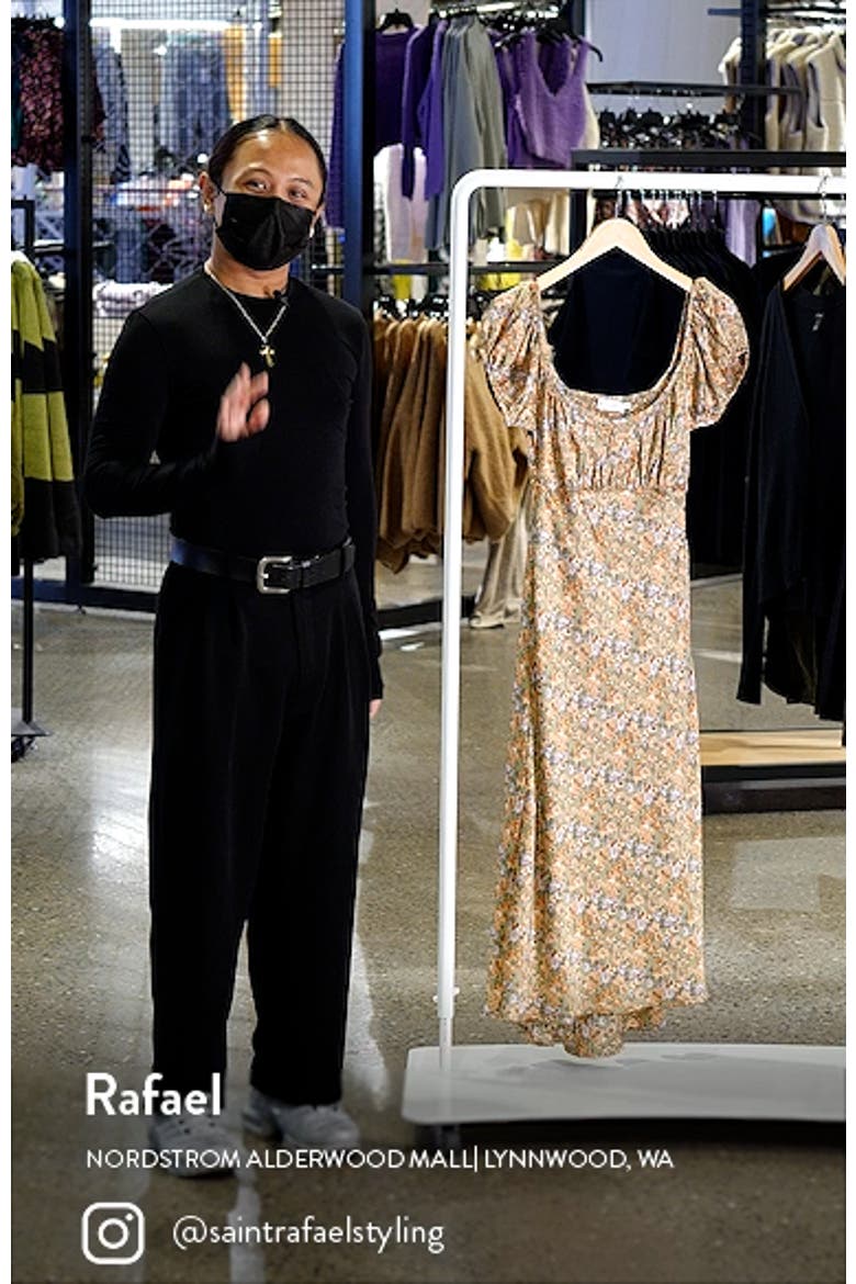 Floral Satin Midi Dress video