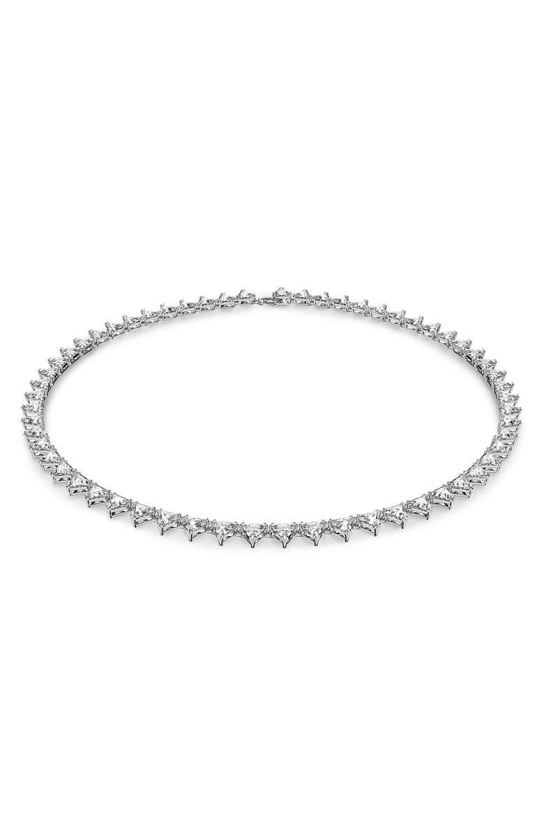 Swarovski Matrix Triangle Cut Cubic Zirconia Tennis Necklace, Main, color, 