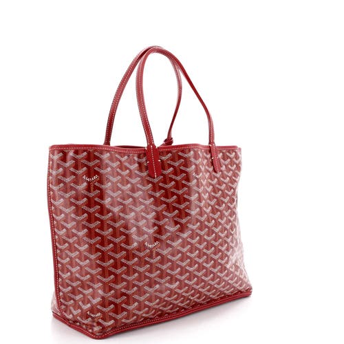 Pre-owned Goyard  Goyard Anjou Reversible Tote Coated Canvas Pm In Red