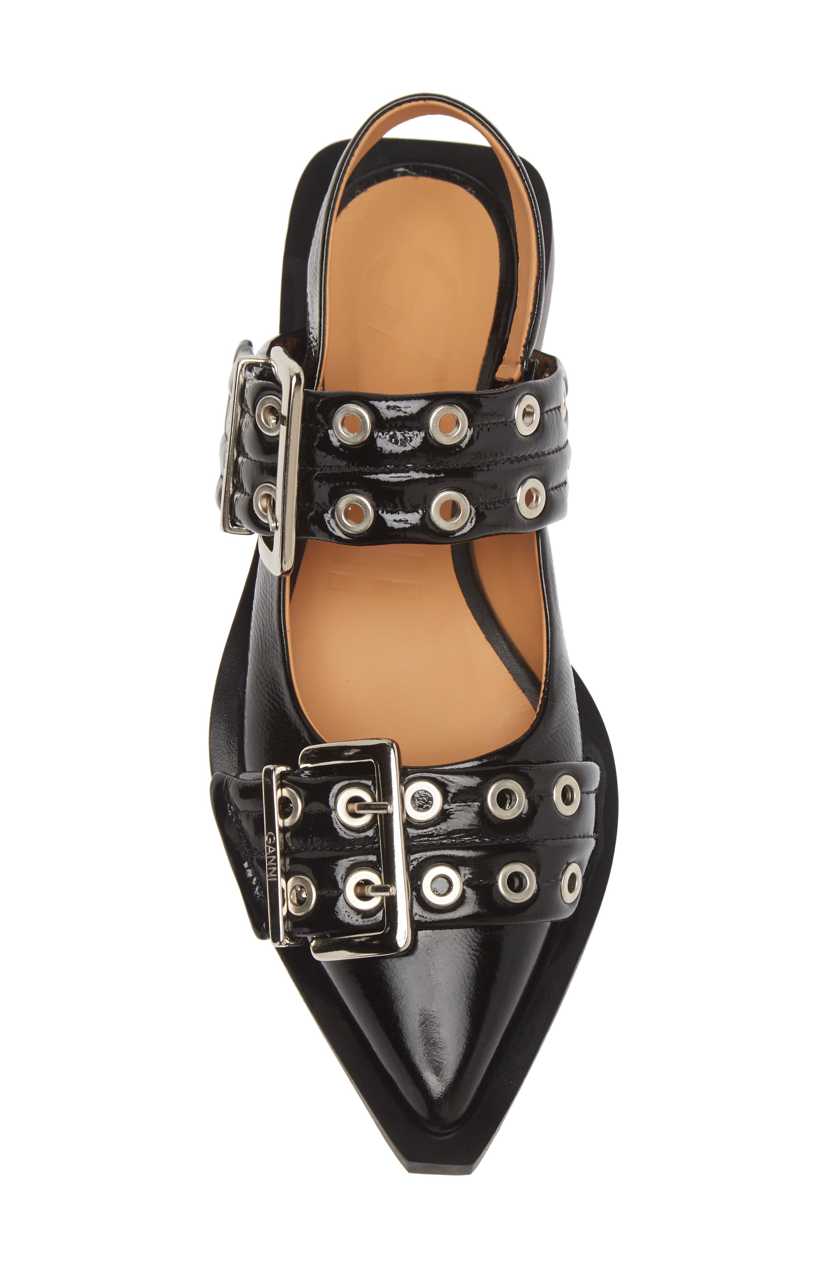 Ganni Slingback Pointed Toe Flat, Alternate, color, 