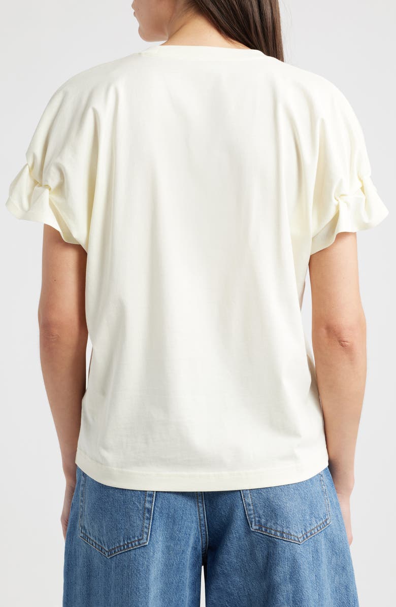 COS Gathered Sleeve Cotton T-Shirt, Alternate, color, 