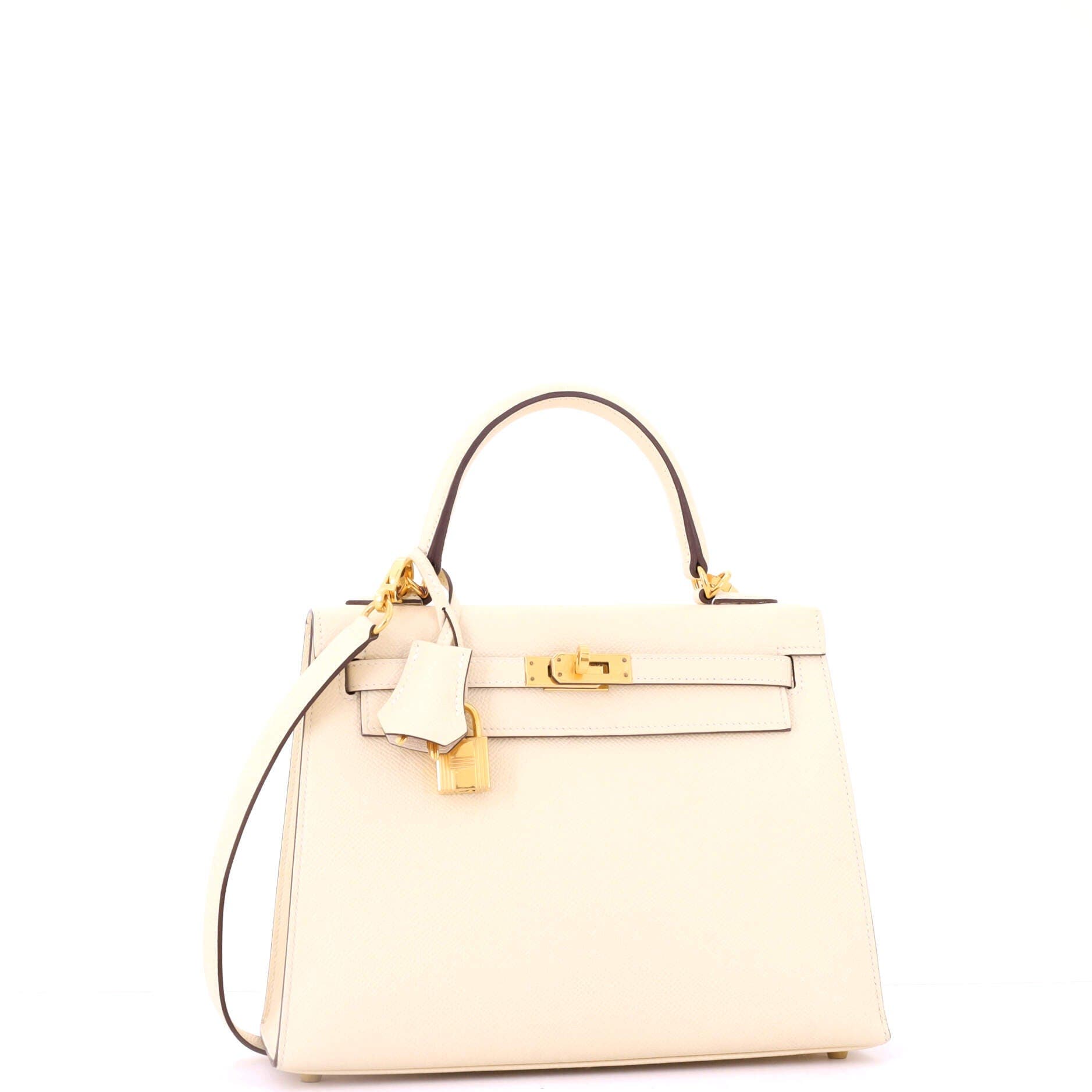 Pre-Owned Hermes Kelly Handbag Light Epsom with Gold Hardware 25, Alternate, color, Nata