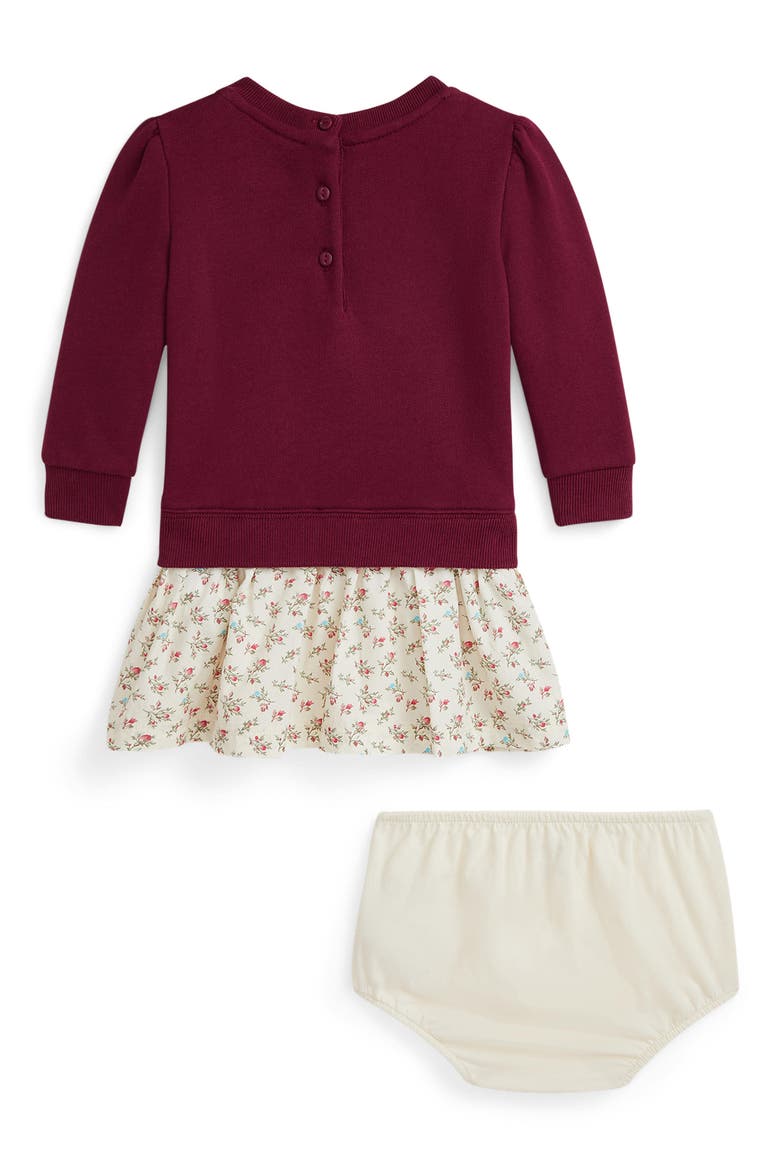 Magic Fleece Dress & Bloomers, Alternate, color, RED