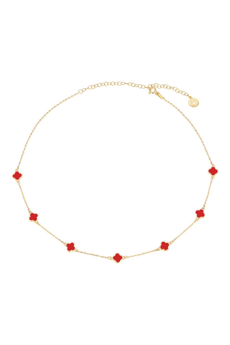 Scarlet Clover Station Necklace, Main, color, GOLD