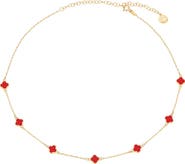 GABI RIELLE Scarlet Clover Station Necklace