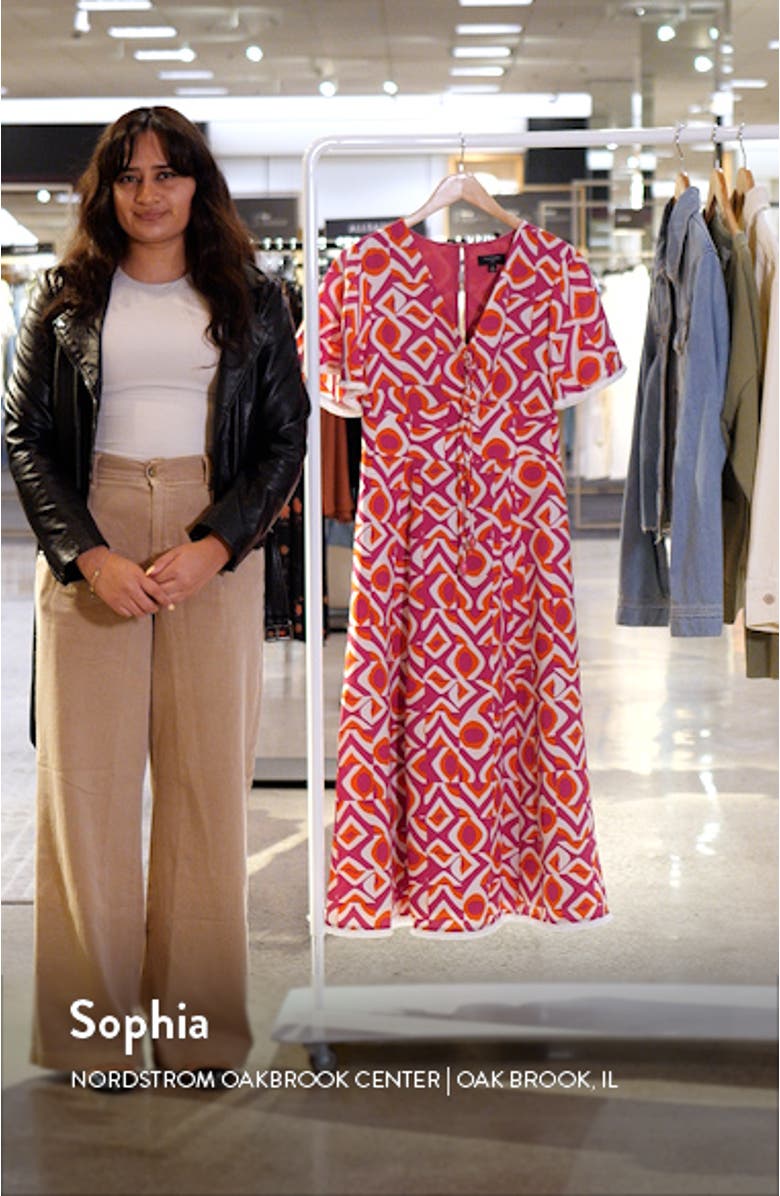 Geo Print Midi Dress, sales video thumbnail