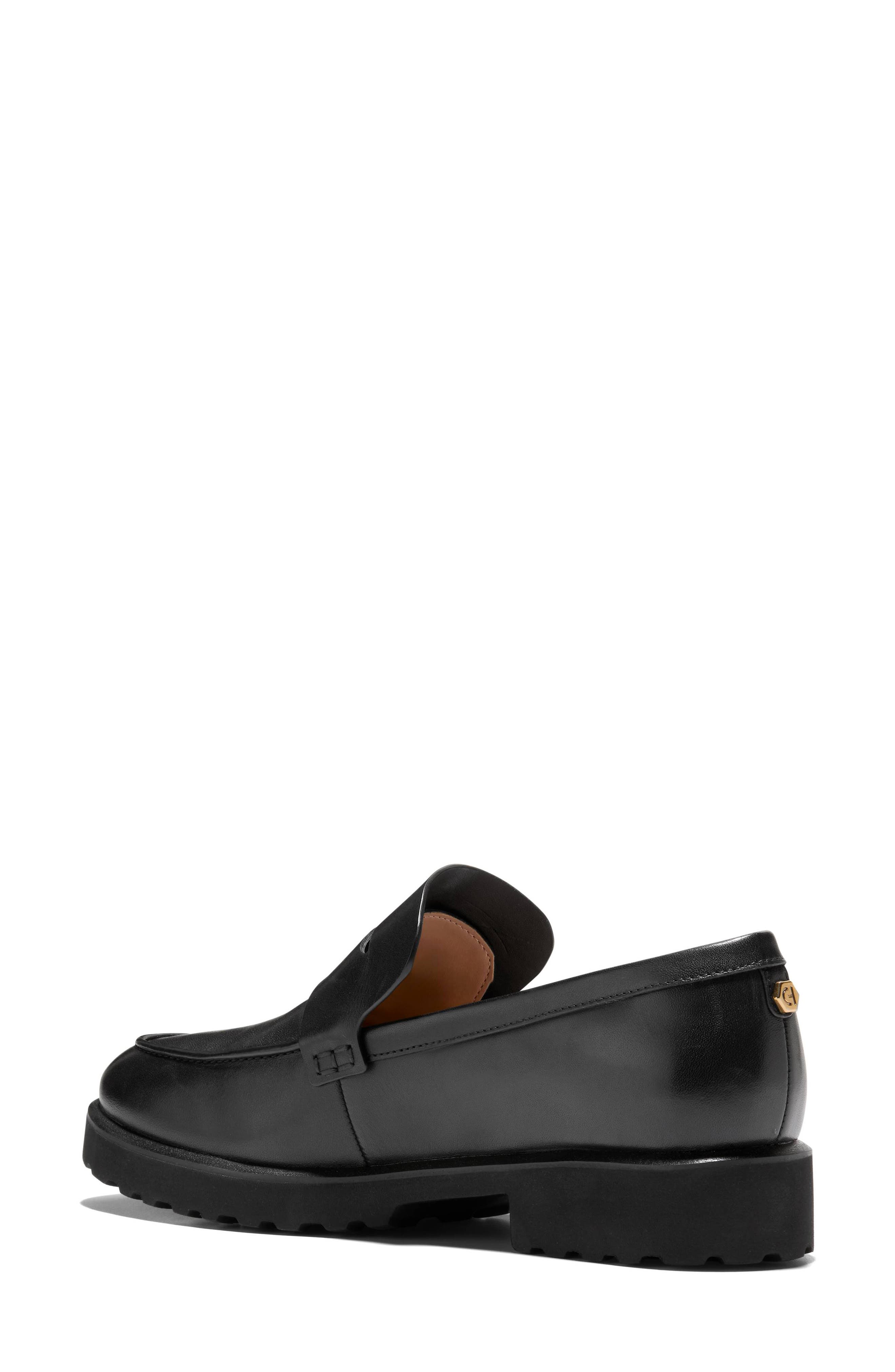 Cole Haan Gwendolyn Penny Loafer, Alternate, color, Black Leather