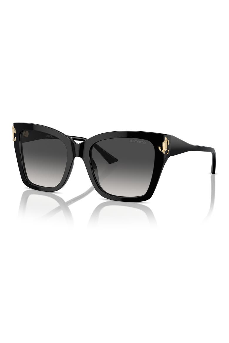 54mm Square Sunglasses, Alternate, color, BLACK / GRADIENT GREY